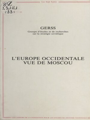 cover image of L'Europe occidentale vue de Moscou